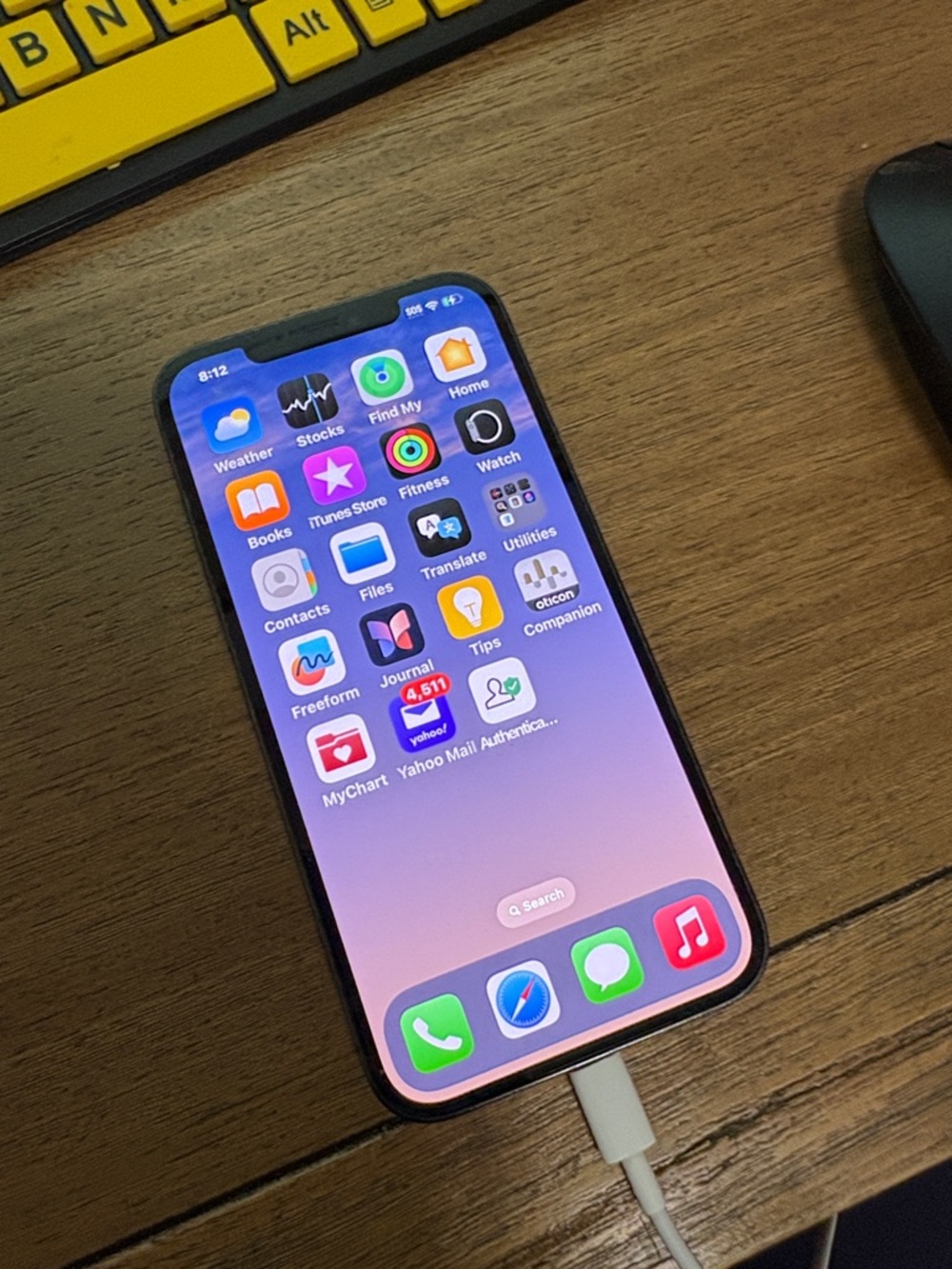 Apple iPhone in Black with Gradient Home Screen